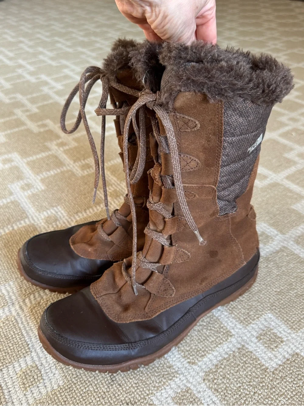 The North Face Nuptse Purna Waterproof Insulated Winter Boots Brown Size 9.5